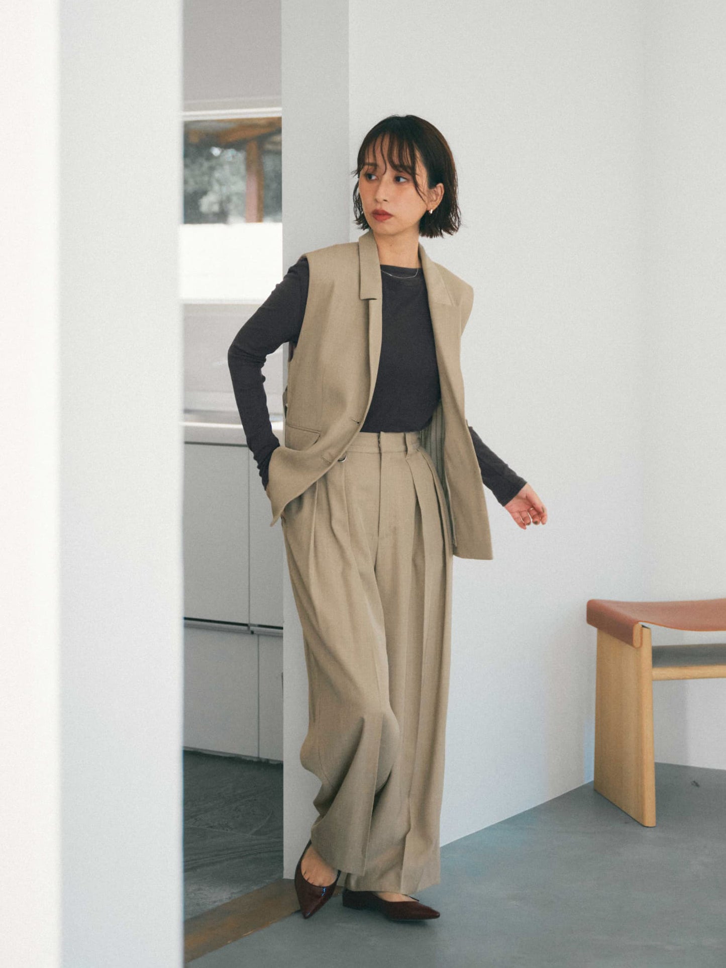 ウールツイルシングルテーラードジレ　[通常]