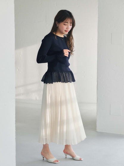2wayレースぺプラムトップス　[通常]