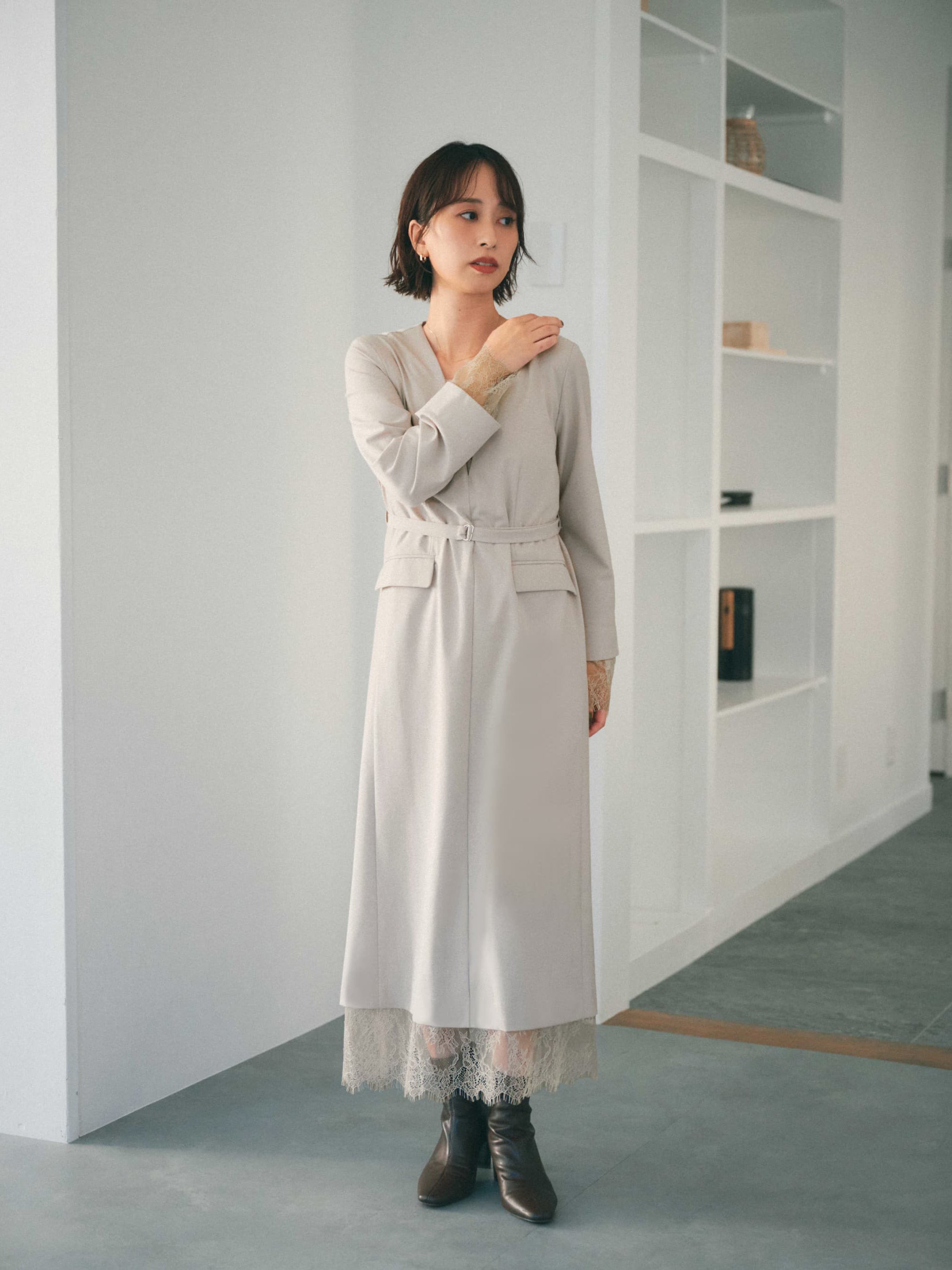 レースドッキングキャミセットワンピース | 小柄・低身長女性向け