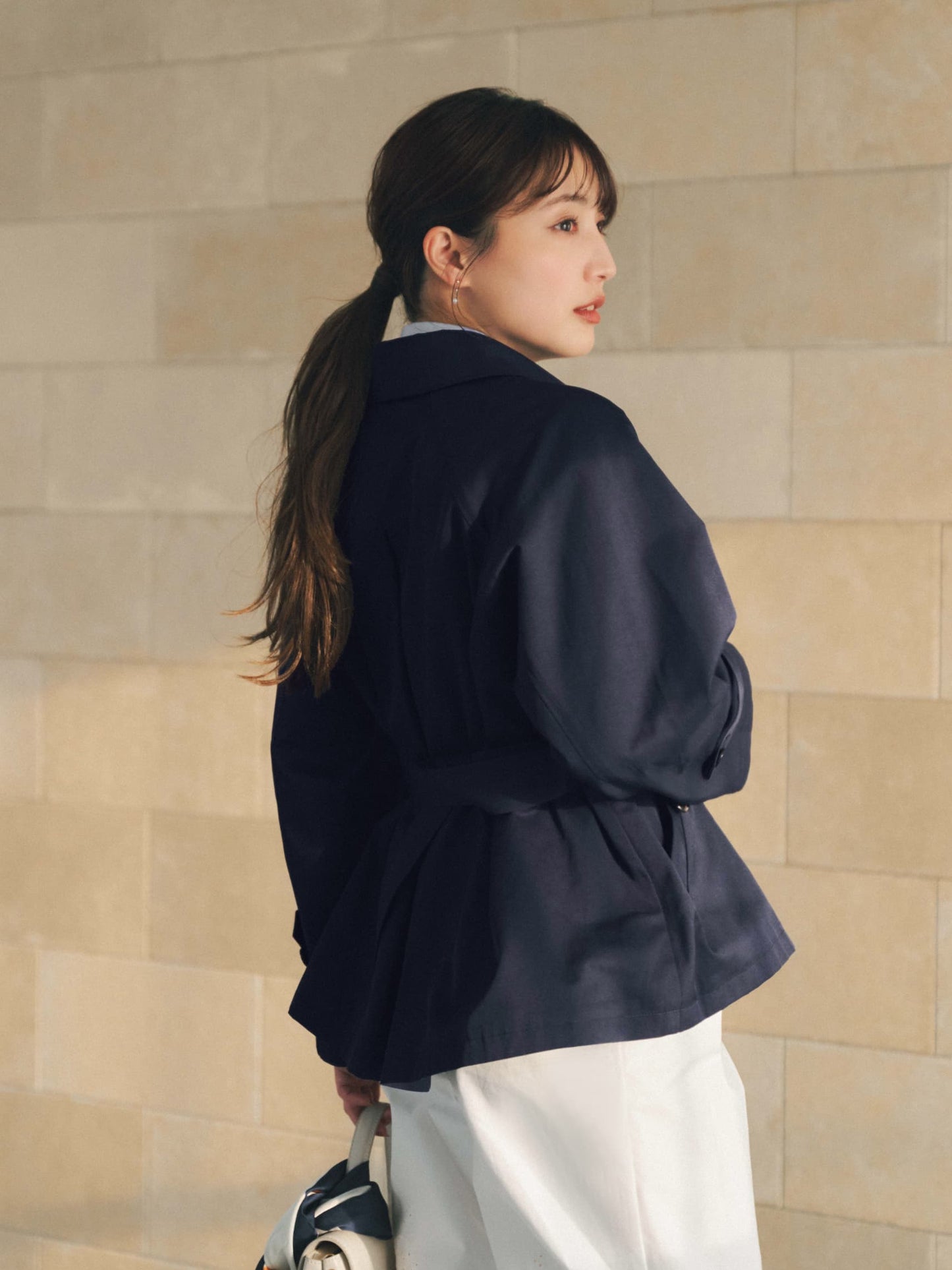 バックタックミドルトレンチコート　[通常]