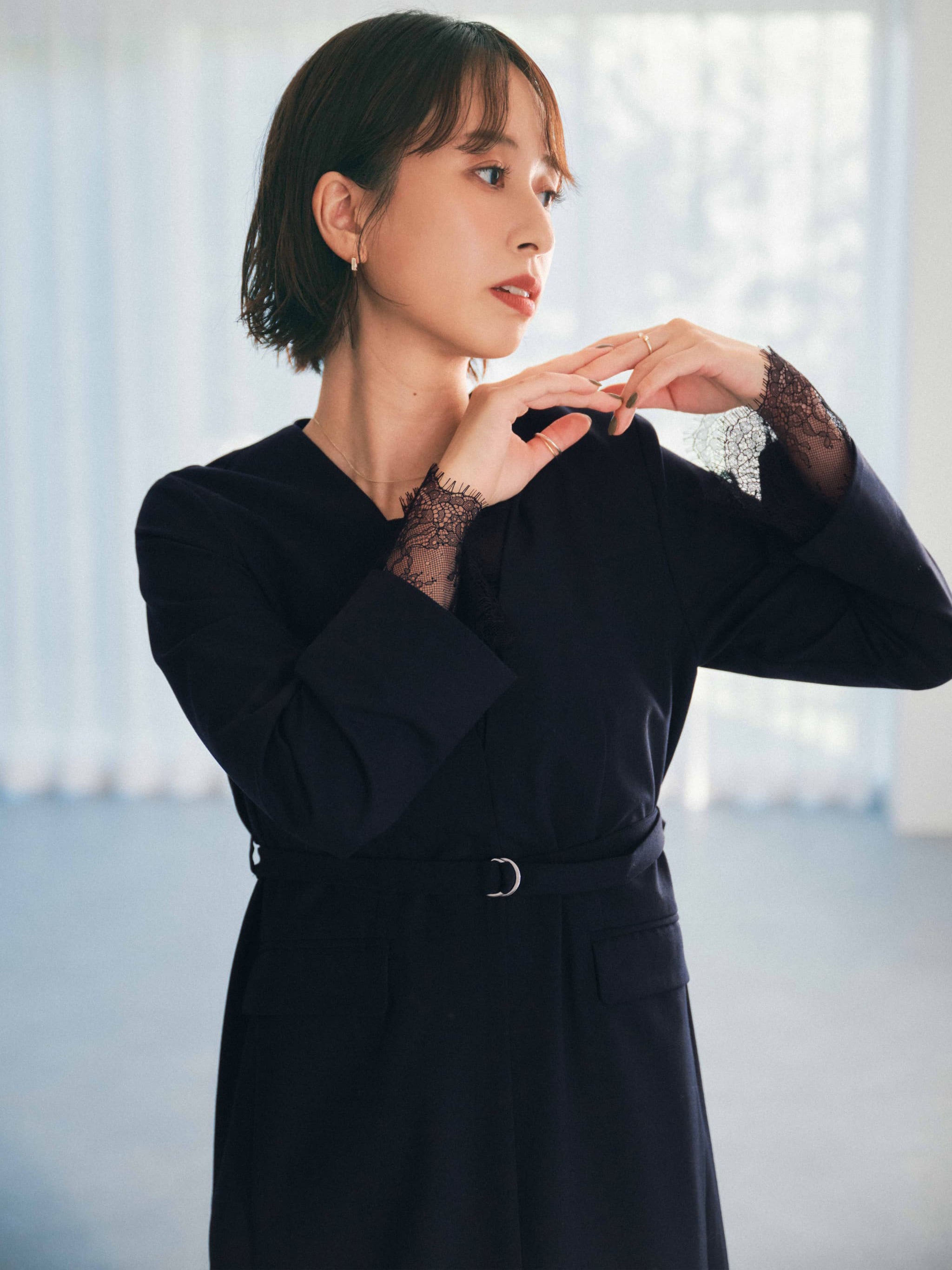 レースドッキングキャミセットワンピース | 小柄・低身長女性向け