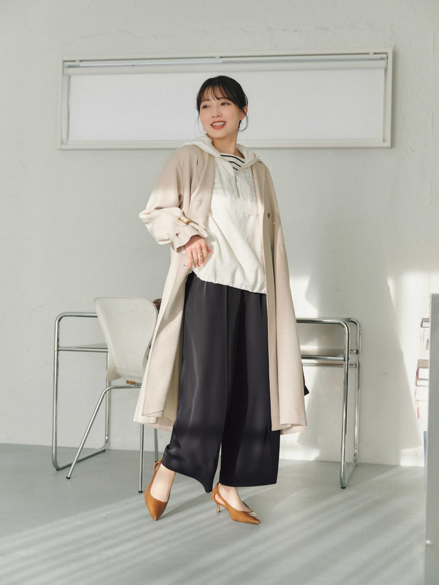 とろみツータックワイドパンツ-short & regular　[通常]