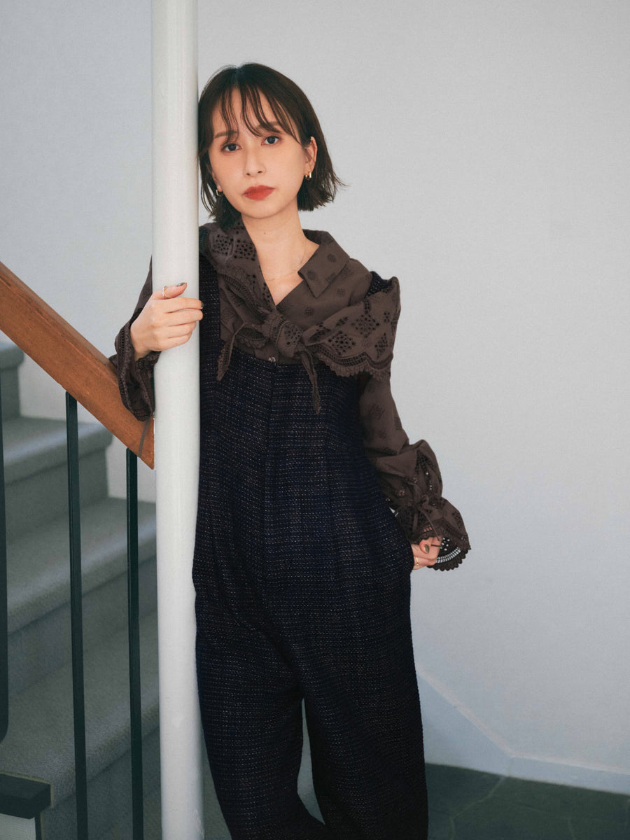 ラメミックスツイードサロペット　[通常]