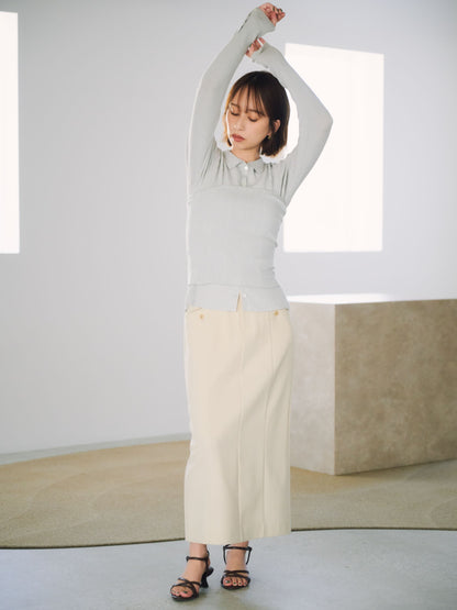 ナローベルトポケットデザインスカート　[通常]