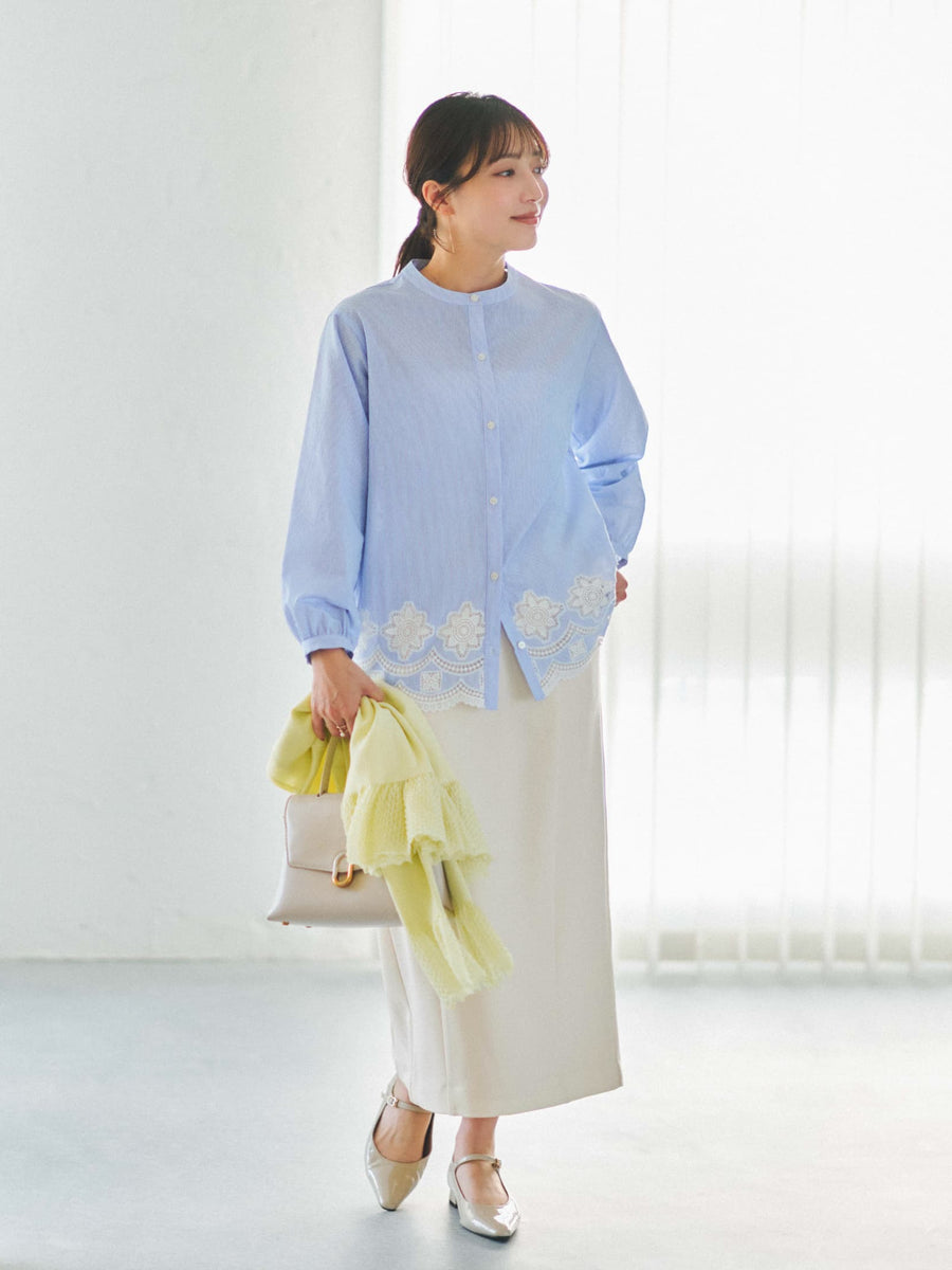 カットワークヘムブラウス　[通常]