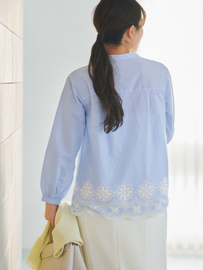 カットワークヘムブラウス　[通常]
