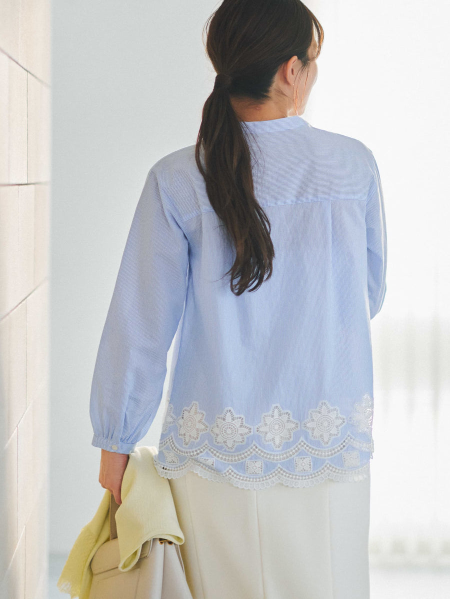 カットワークヘムブラウス　[通常]