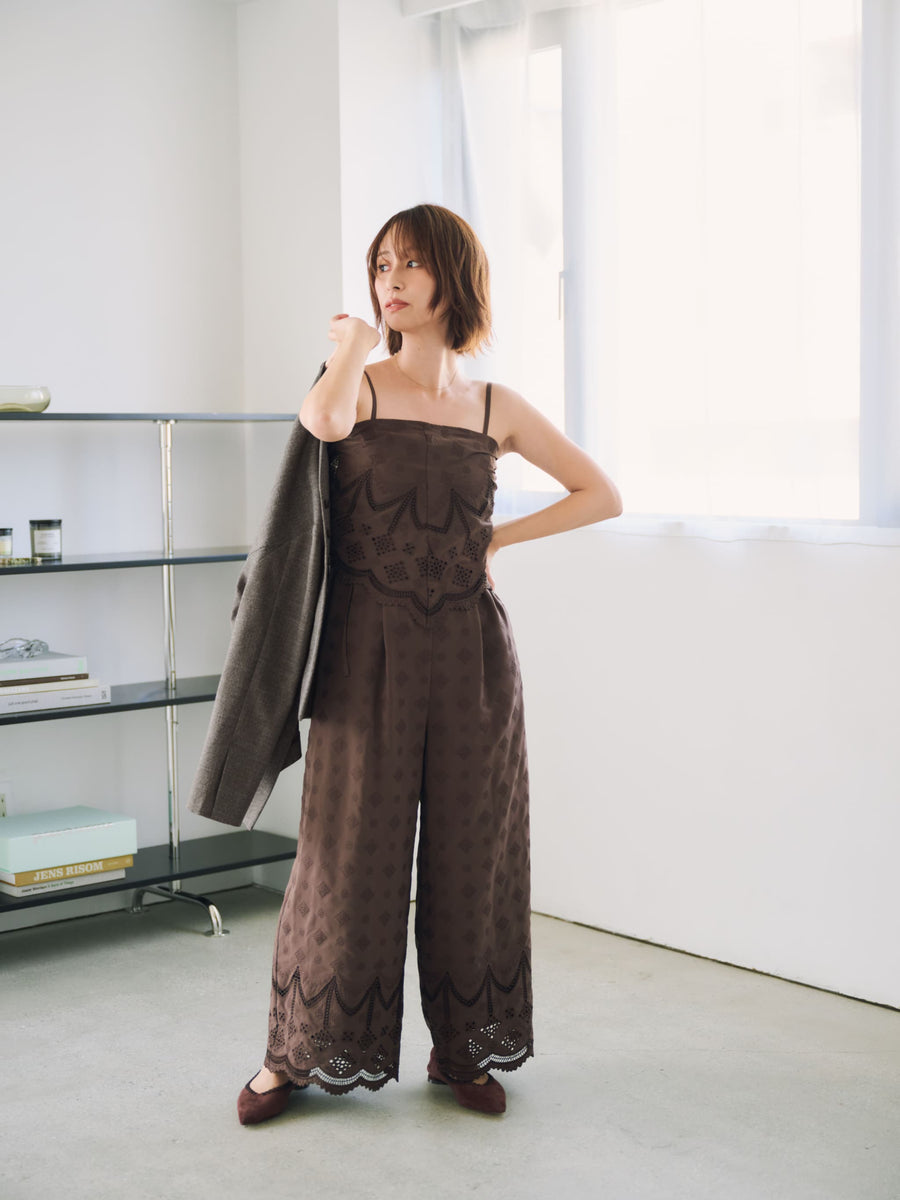 ベルト付きノーカラージャケット　[通常]