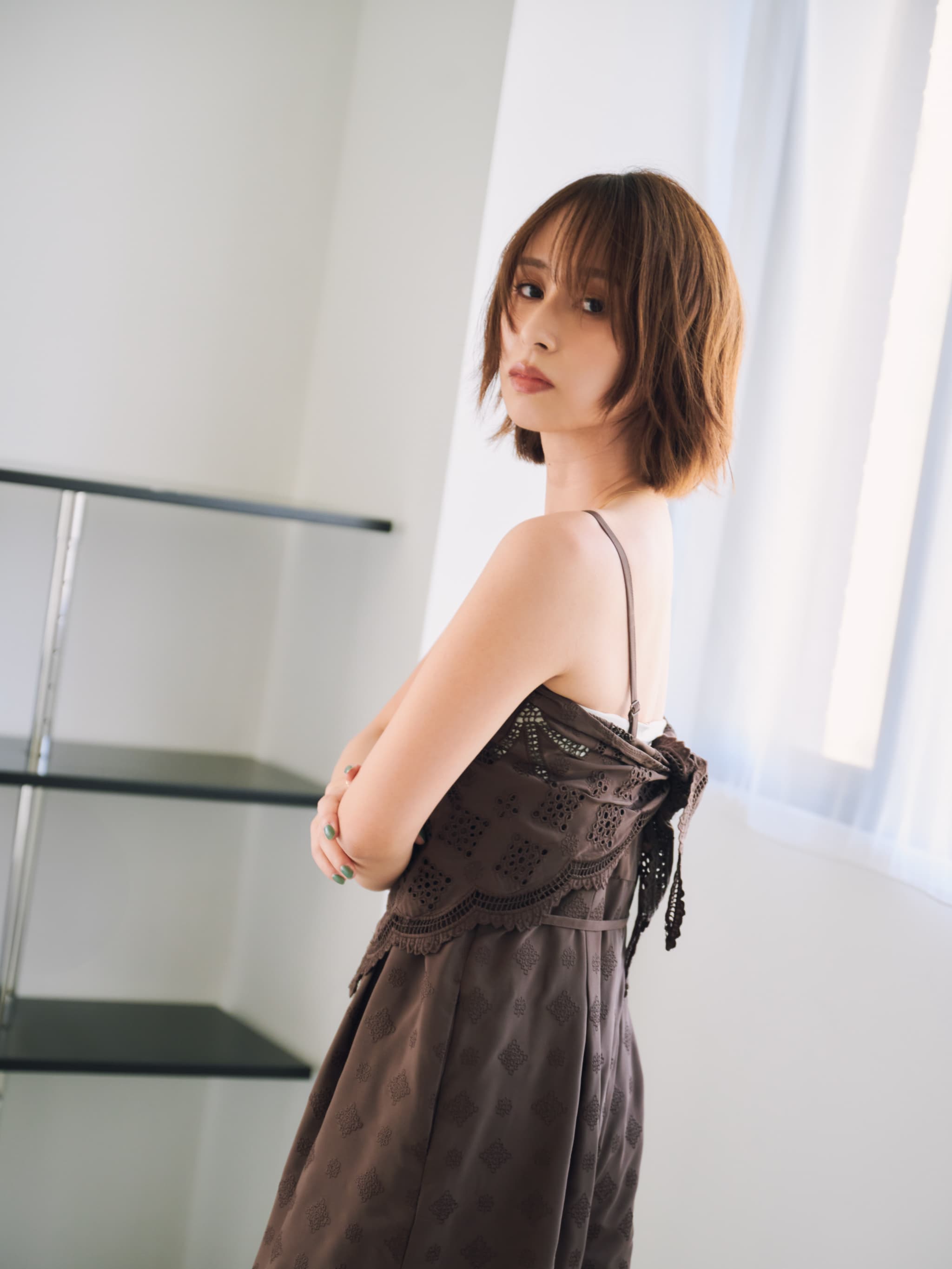エンブロイダリースカーフセットオールインワン | 小柄・低身長女性