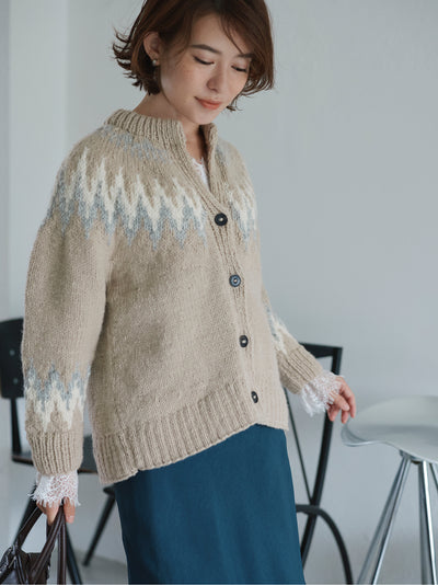 【NEPAL HAND KNIT】求心柄カーディガン