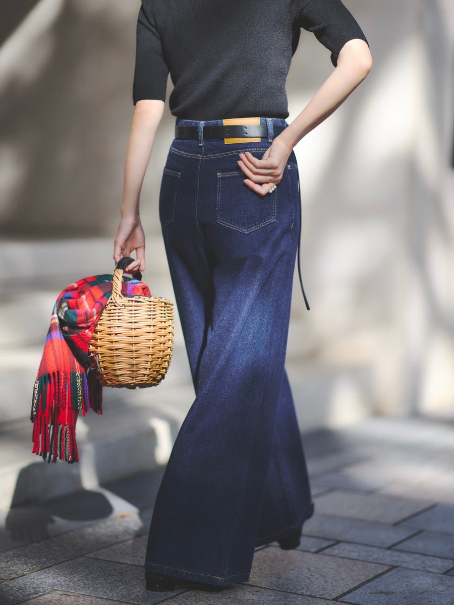 ＜CLASSY.掲載＞KUROKI DENIM フレアワイド-short & regular　[通常]