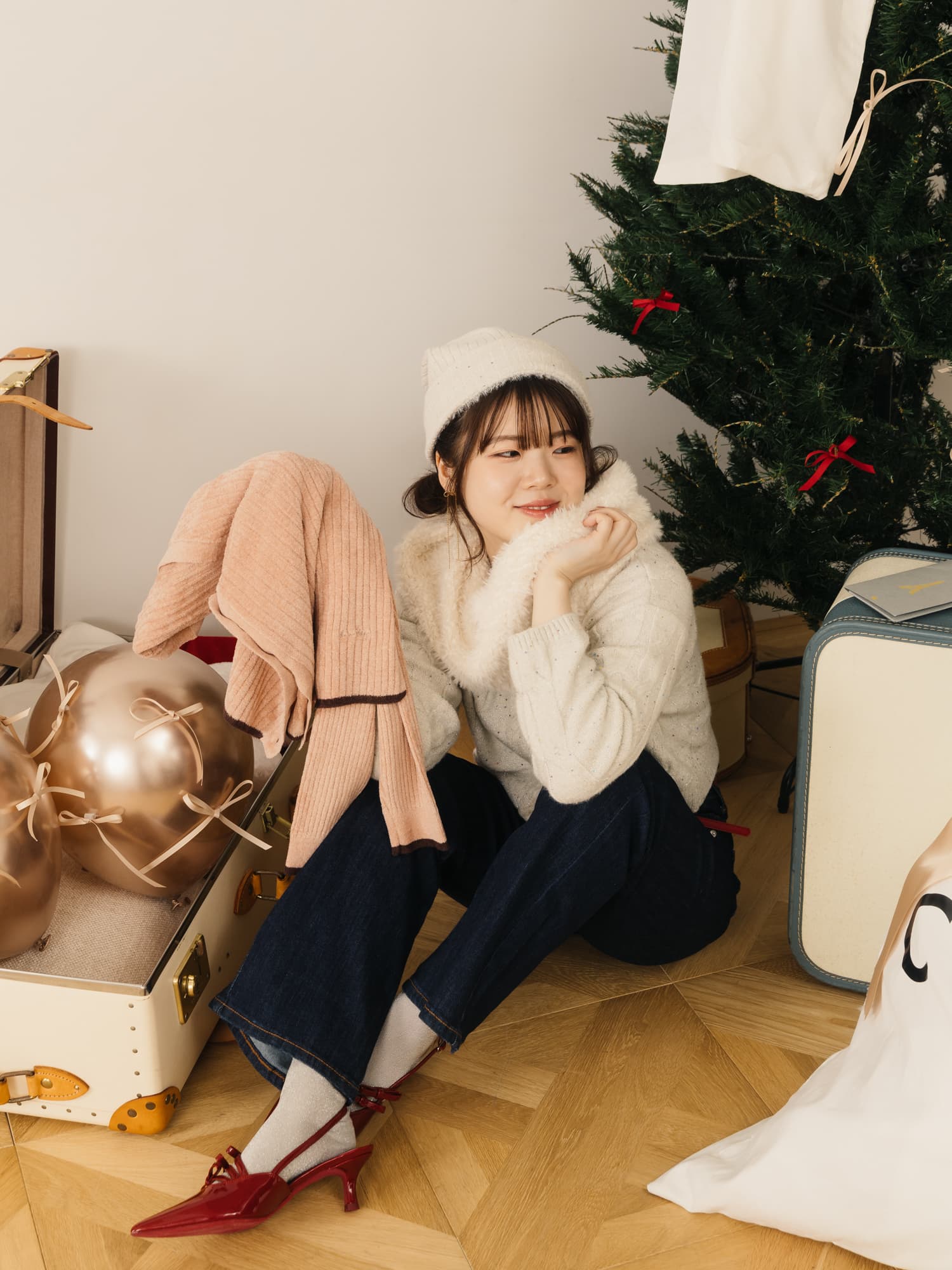ニット セーター 「YUNA SANTA」イルミネーションニット 「低身長