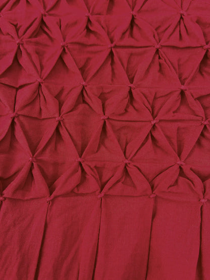 【手洗い可】【Made in India】スモッキングデザインワンピース-short & regular　[通常]