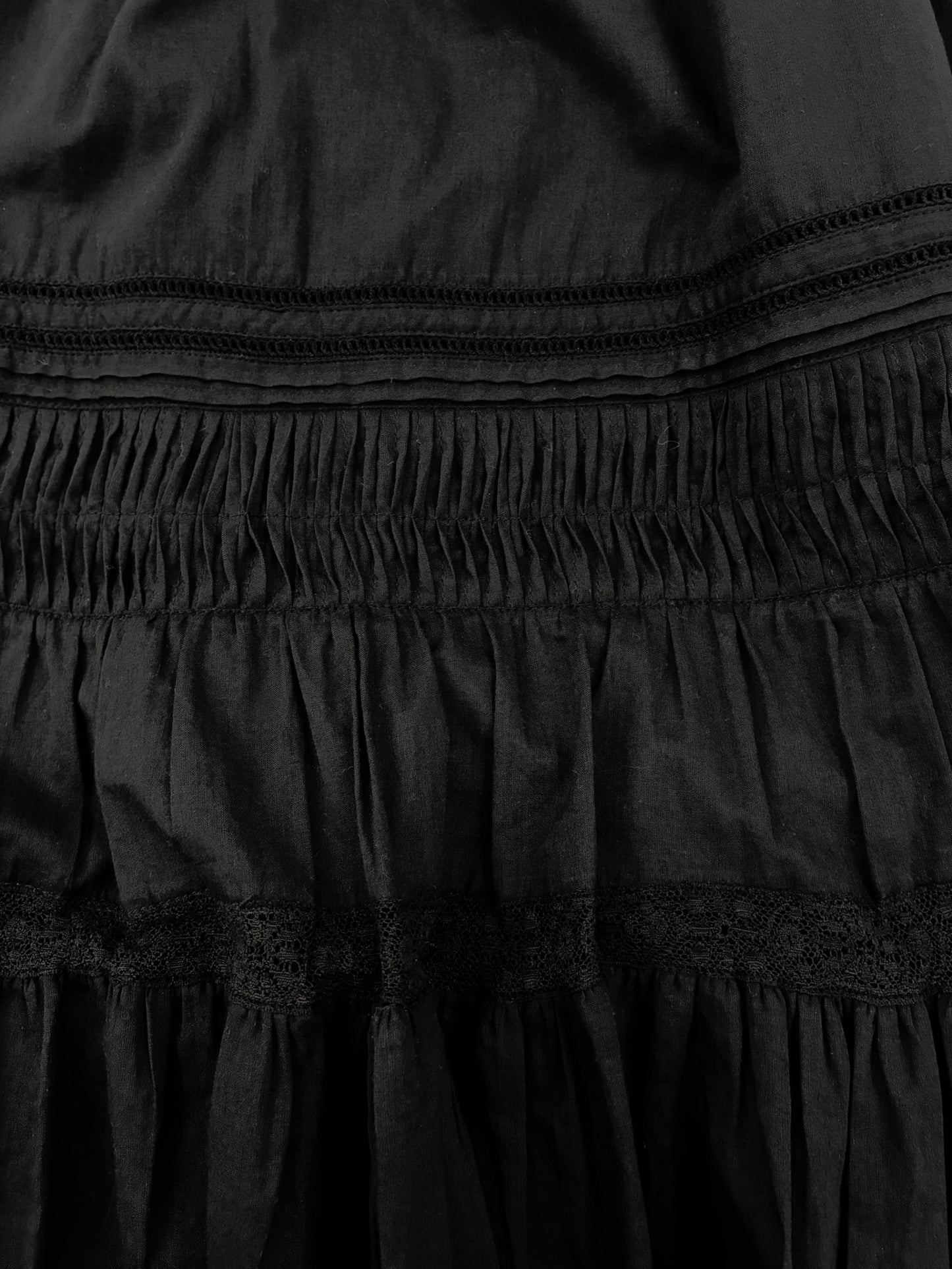 【手洗い可】【Made in India】ピンタックティアードスカート-short & regular　[通常]