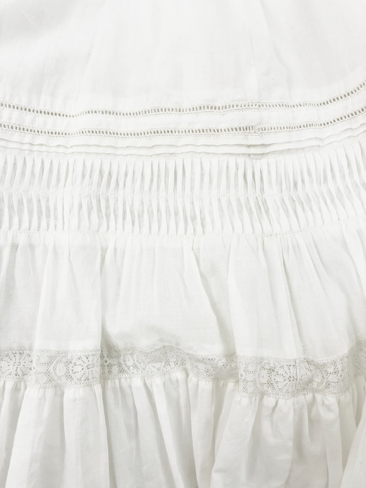 【手洗い可】【Made in India】ピンタックティアードスカート-short & regular　[通常]