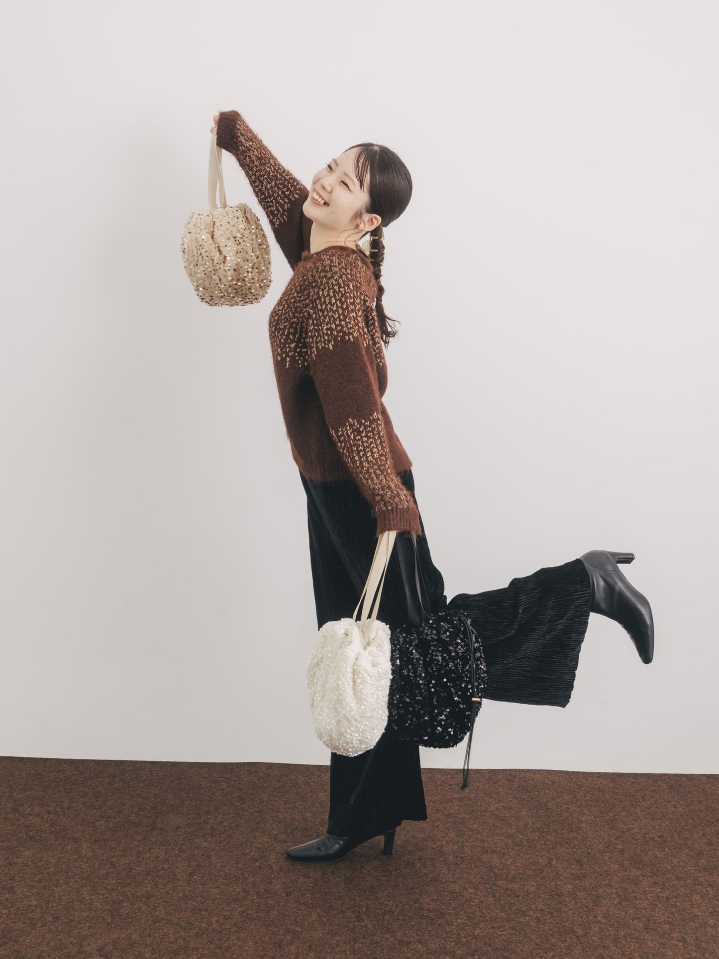 【YUNA SANTA】トウィンクルベロアパンツ-short & regular　[通常]