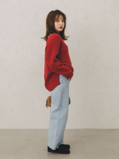 ウォームセミワイドストレートデニム-short & regular　[通常]