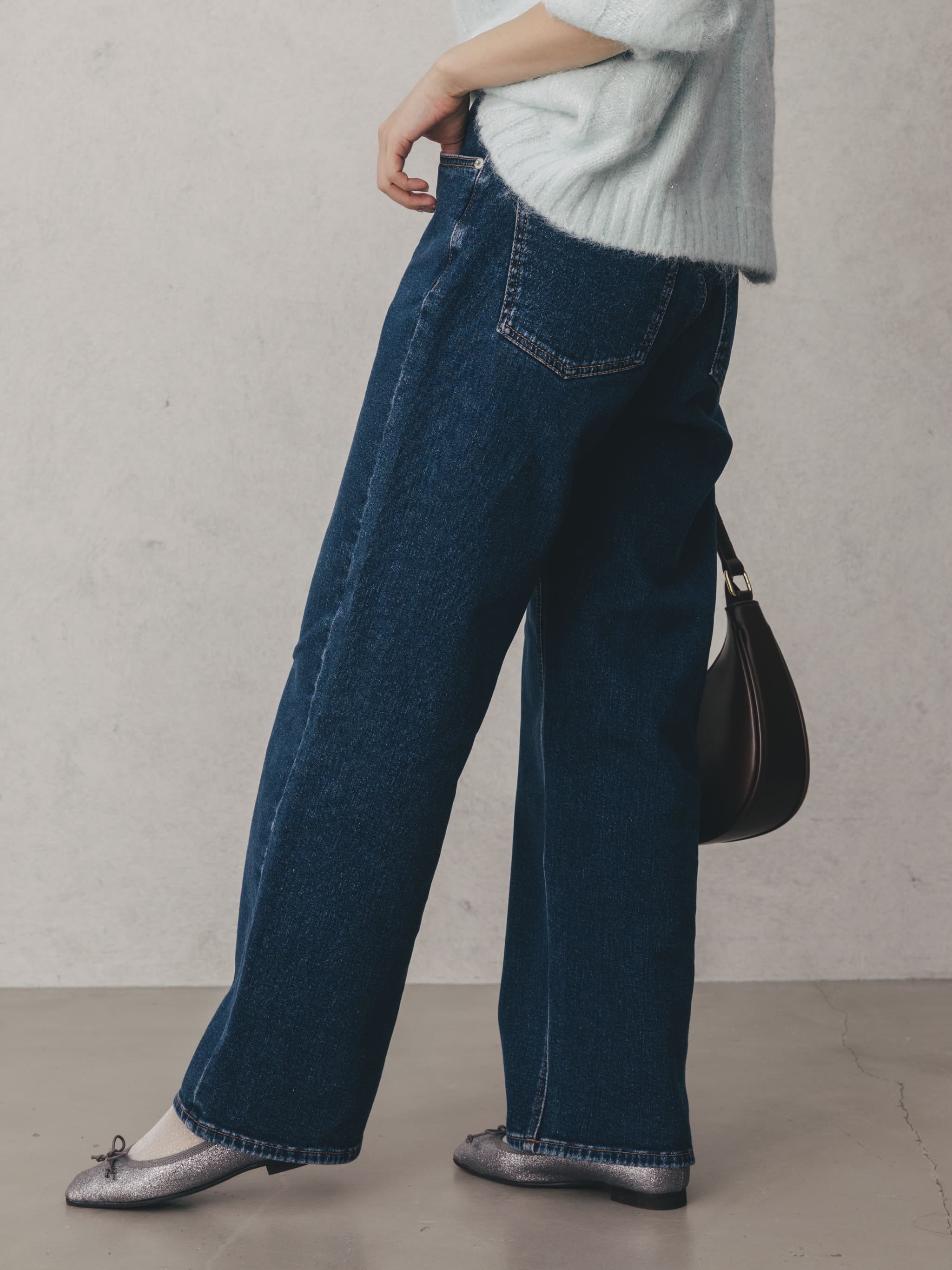 ウォームセミワイドストレートデニム-short & regular | 小柄・低身長