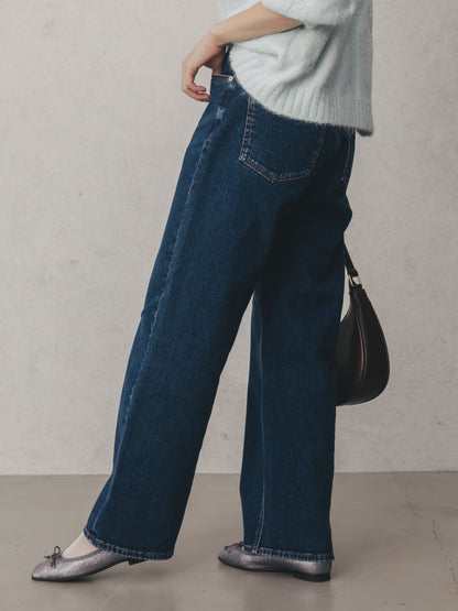 ウォームセミワイドストレートデニム-short & regular　[通常]