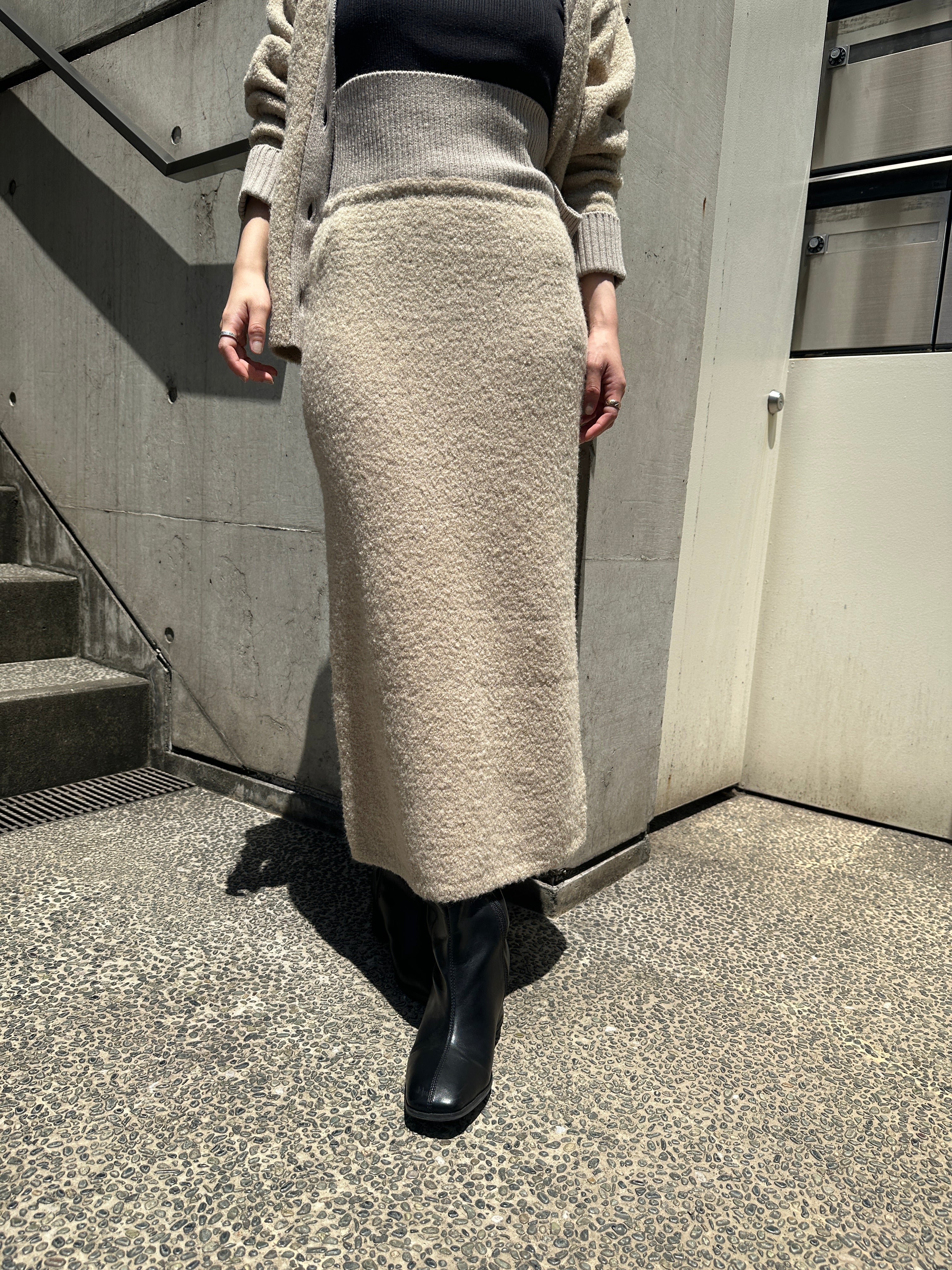 ブークレニットタイトスカート | 小柄・低身長女性向けファッション 
