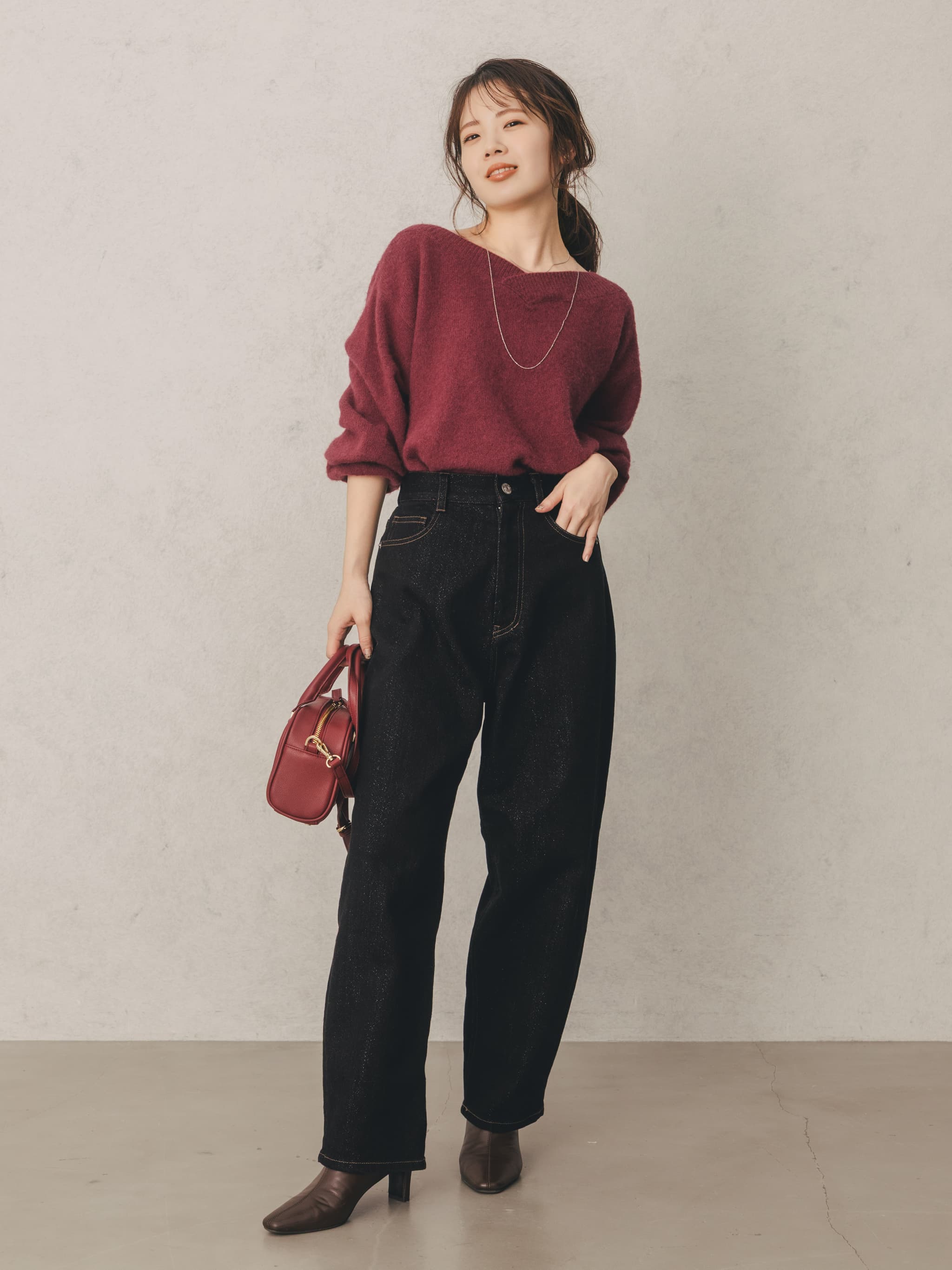 ラメコクーンデニムパンツ-short & regular | 小柄・低身長女性向け