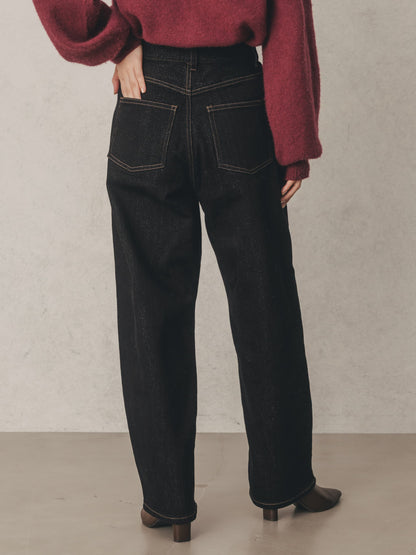 ラメコクーンデニムパンツ-short & regular　[通常]