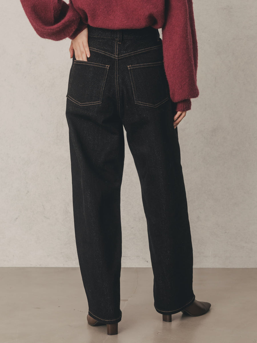 ラメコクーンデニムパンツ-short & regular　[通常]