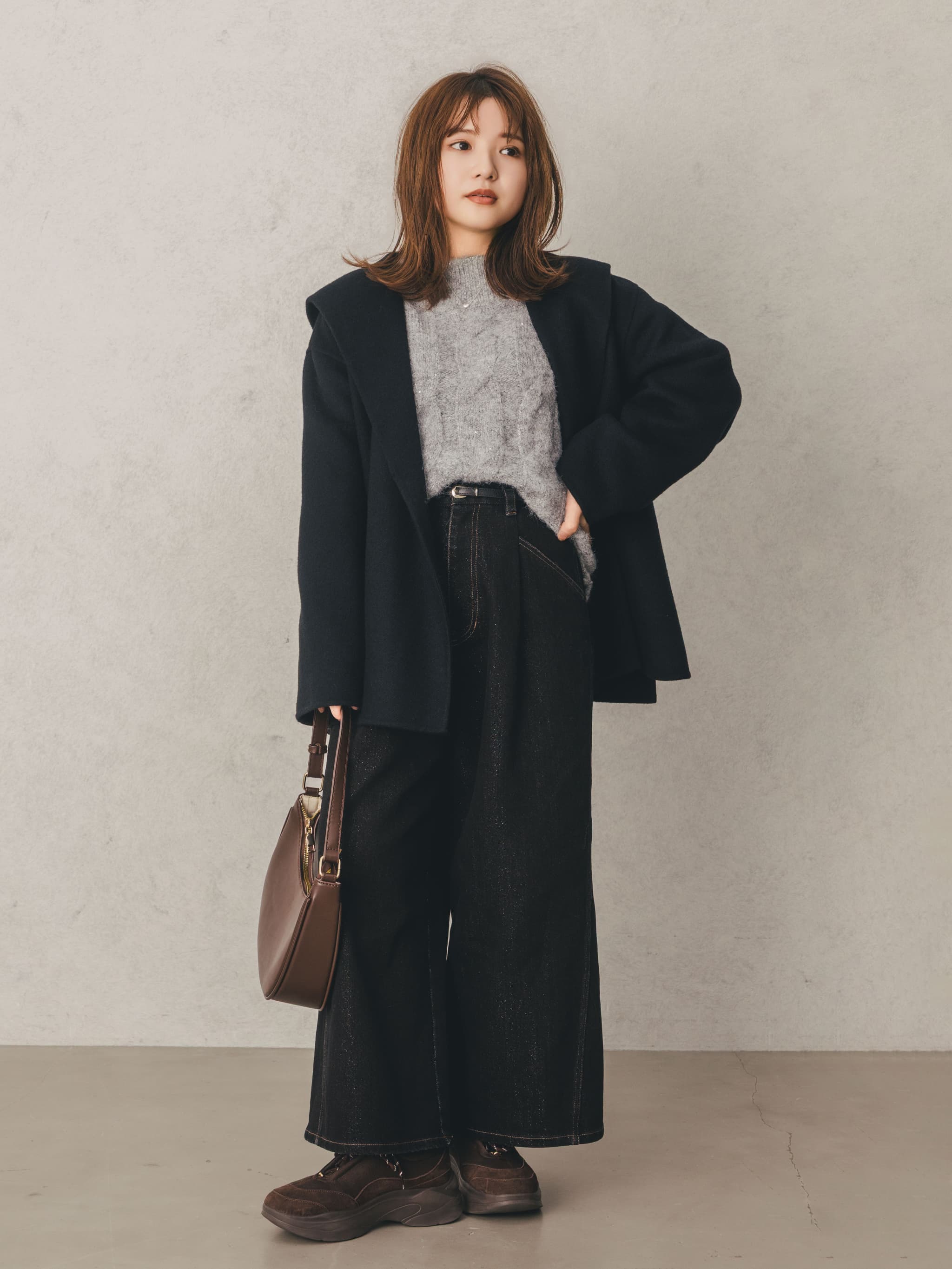 ウールリバーミドルコート | 小柄・低身長女性向けファッション通販