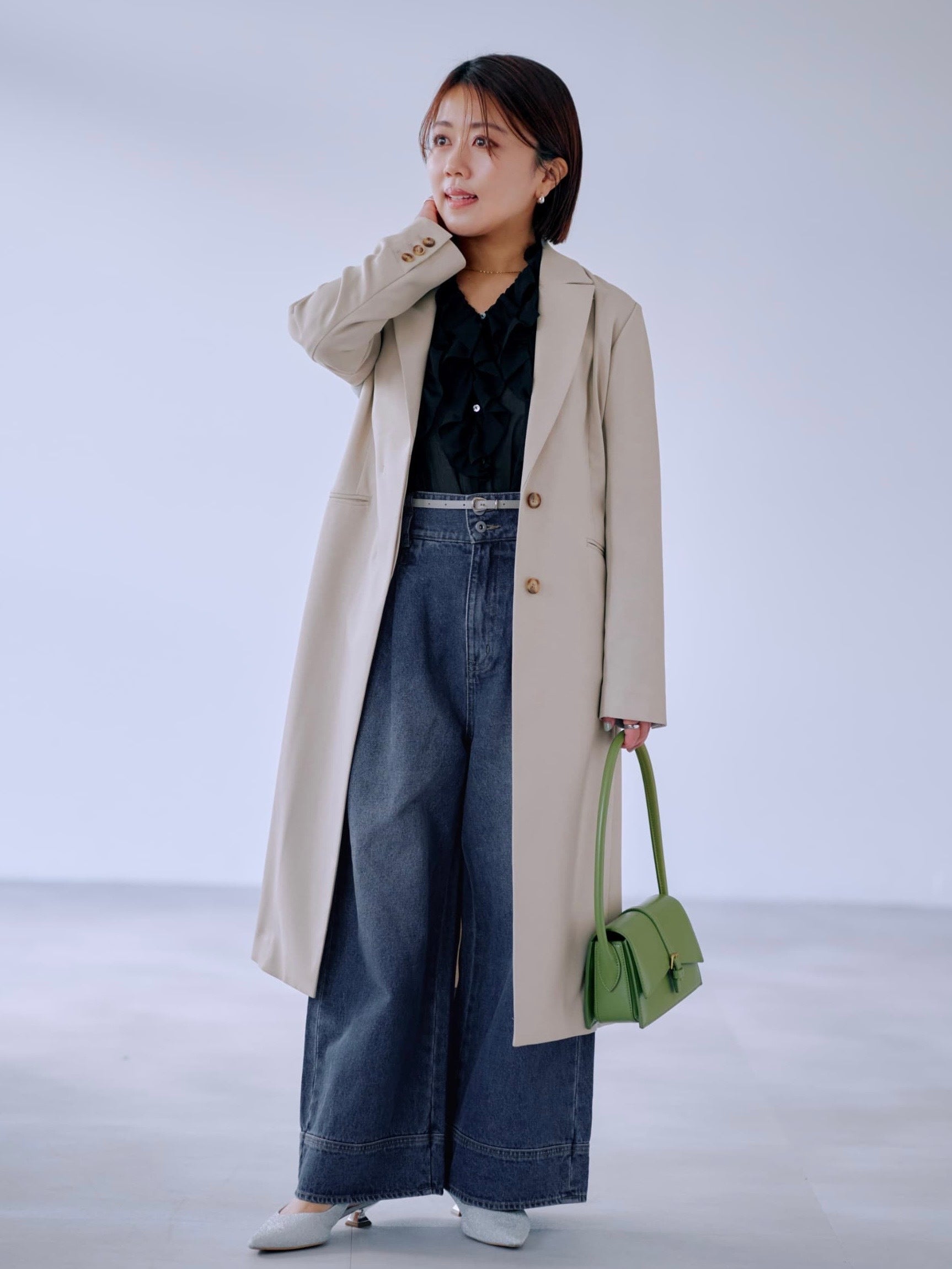 cohina バックフレアショートトレンチコート バックフレアショートトレンチコート | 小柄・低身長女性向け