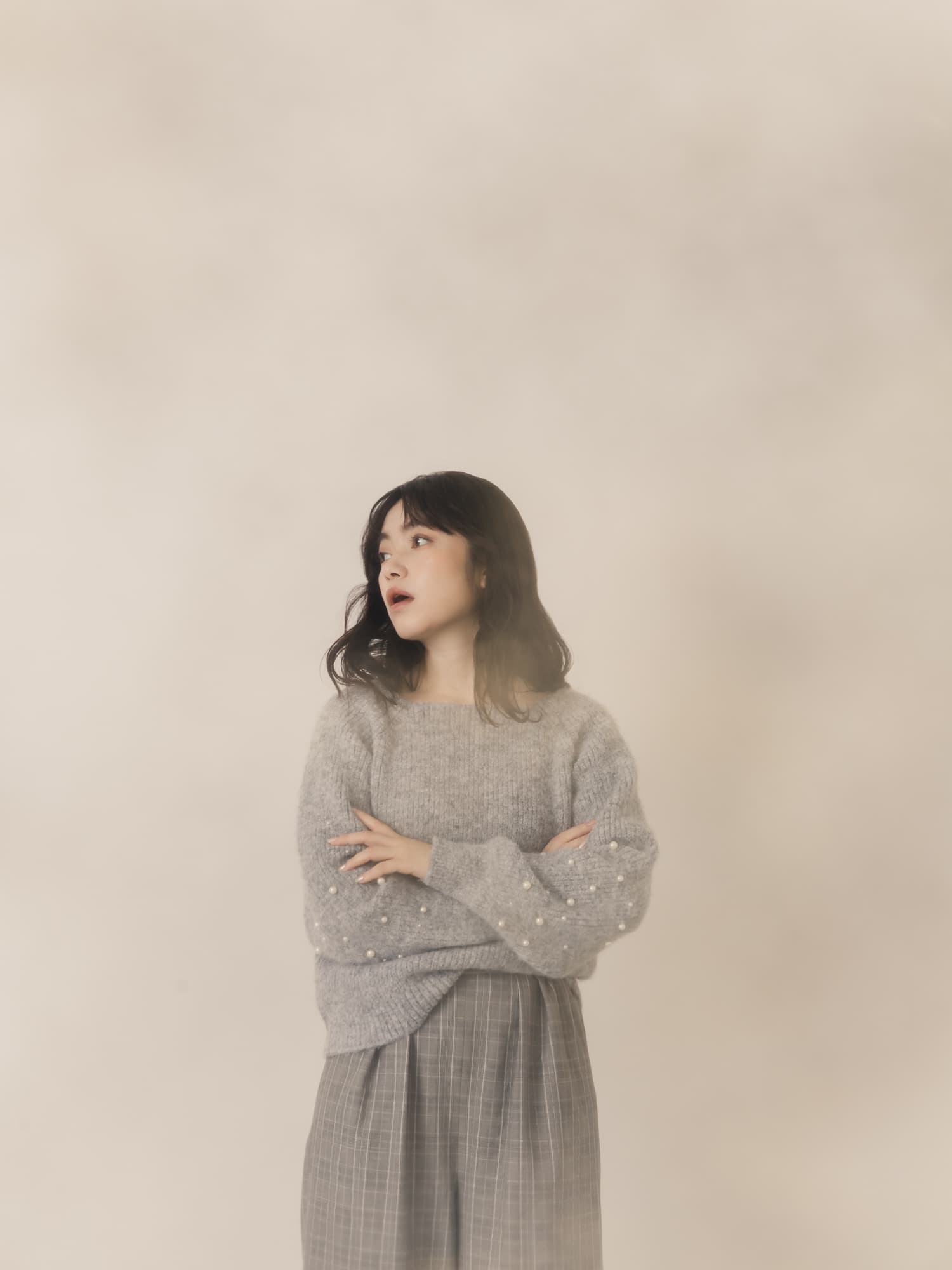 ひなこページ フォックスアンゴラボートネックニット | 小柄・低身長女性向け