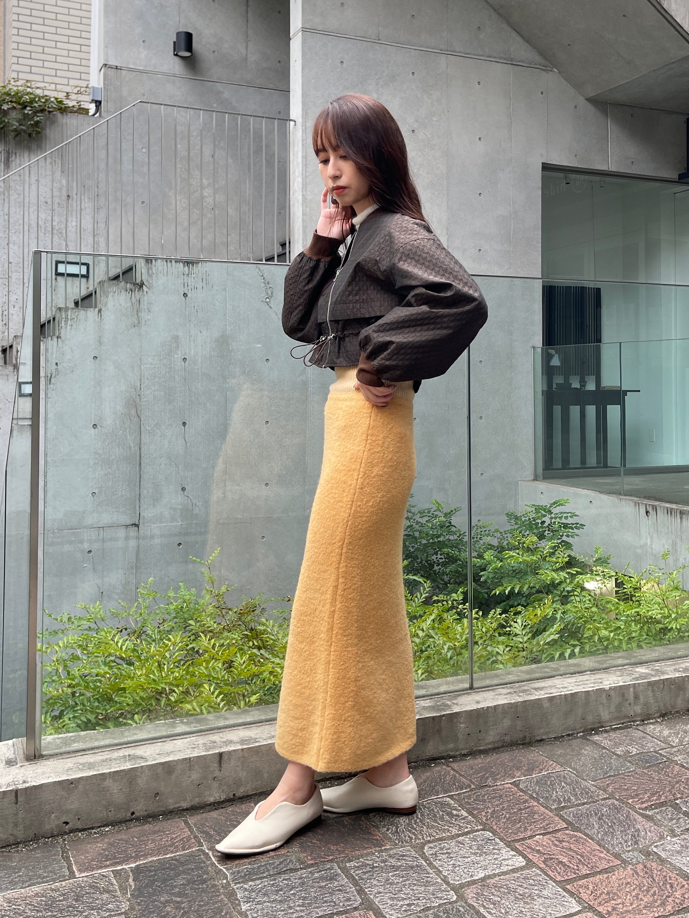ブークレニットタイトスカート | 小柄・低身長女性向けファッション 