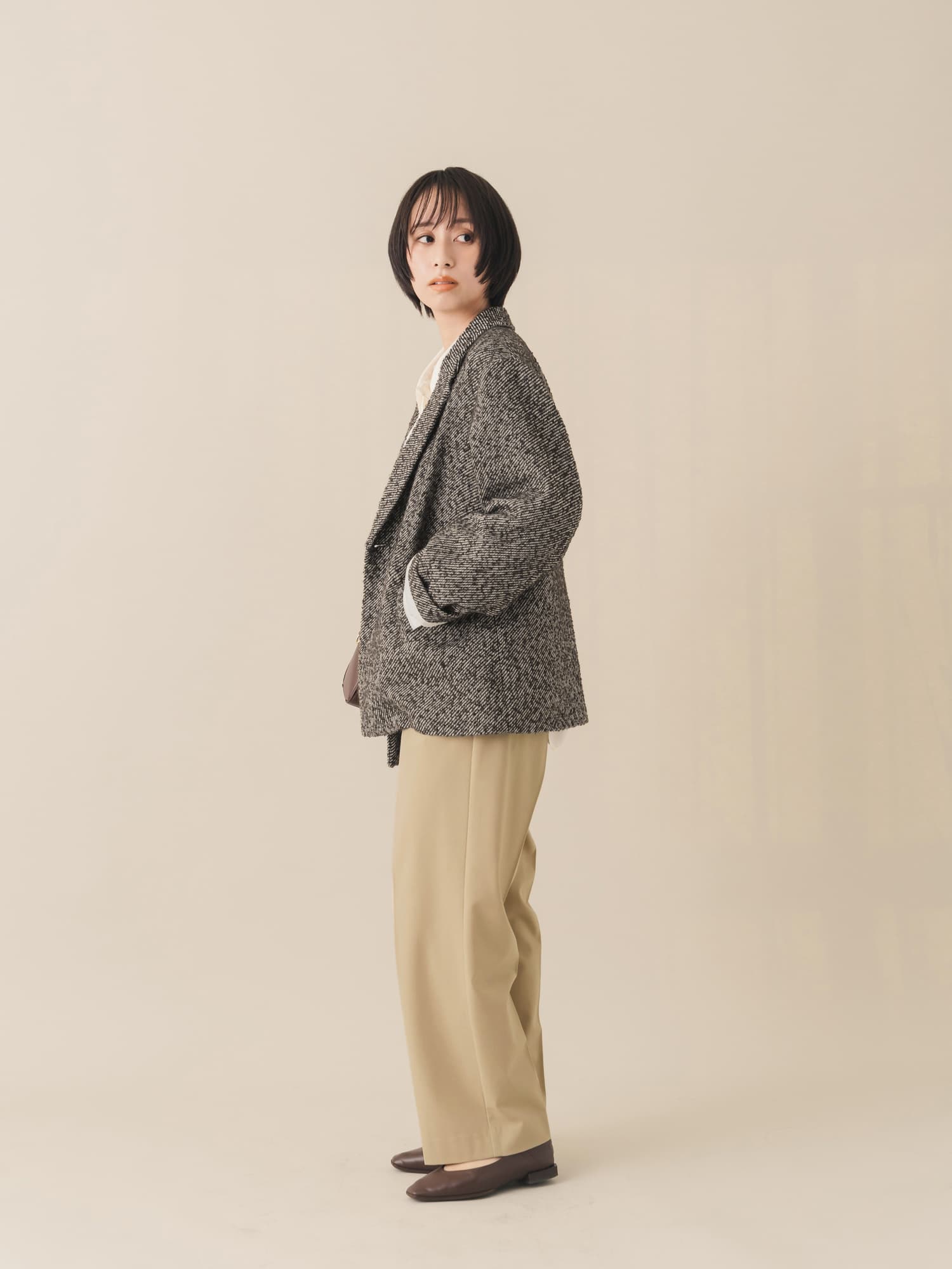 ネップツイードジャケットコート | 小柄・低身長女性向けファッション