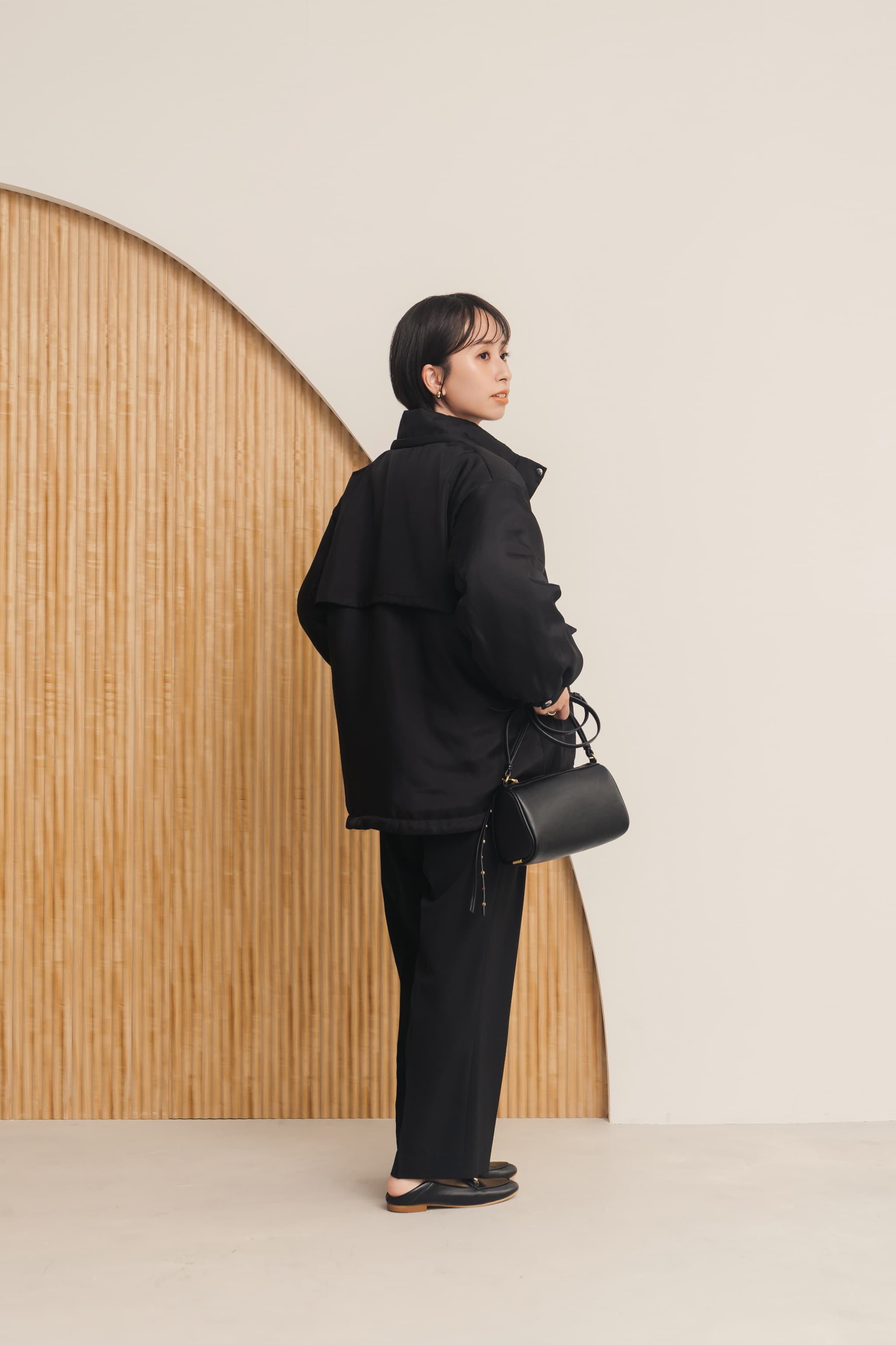 中綿シャイニーフーディーコート | 小柄・低身長女性向けファッション