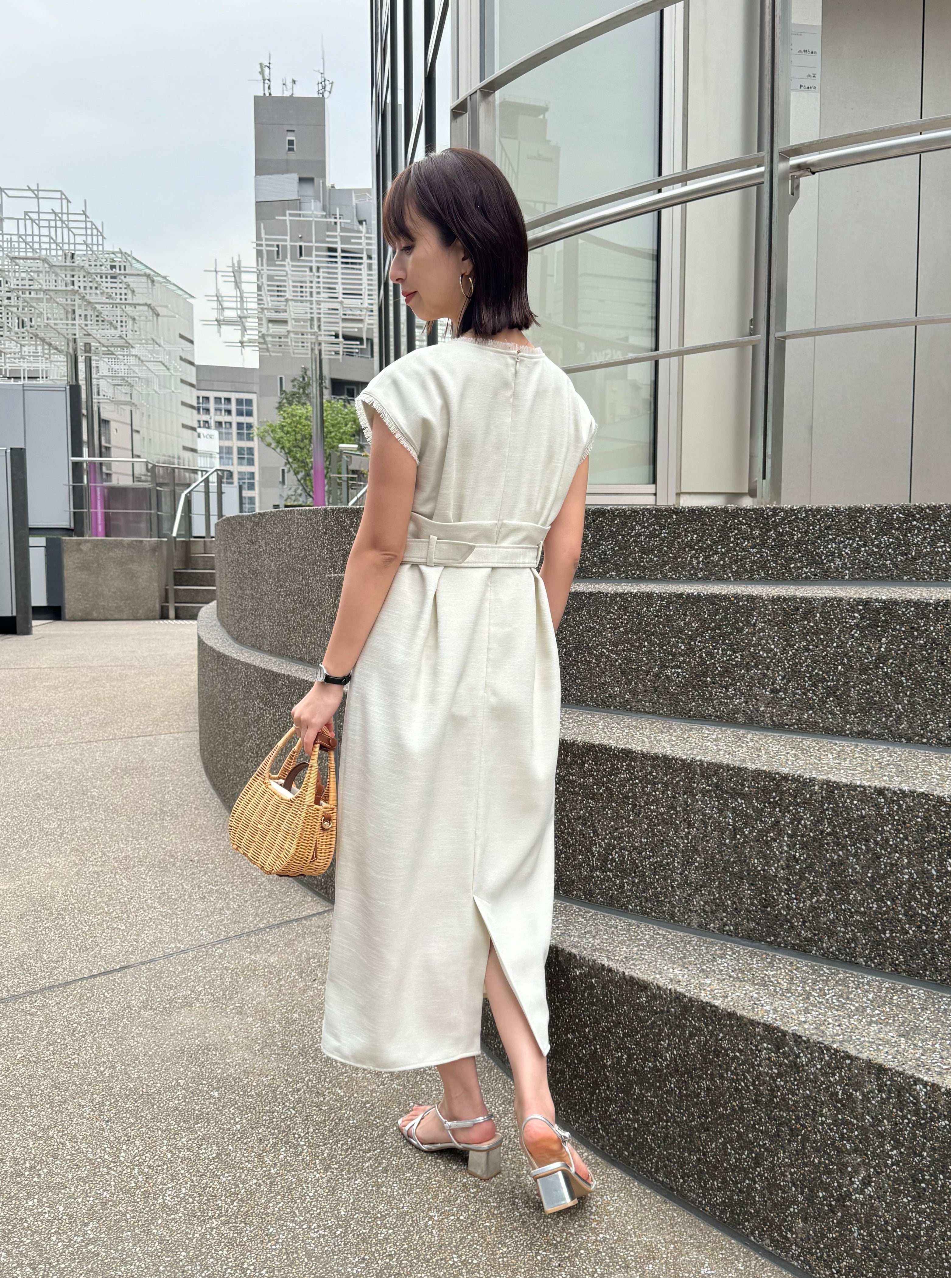 リネンライクツイードIラインワンピース | 小柄・低身長女性向けファッション通販、コーディネート | COHINA STORE公式