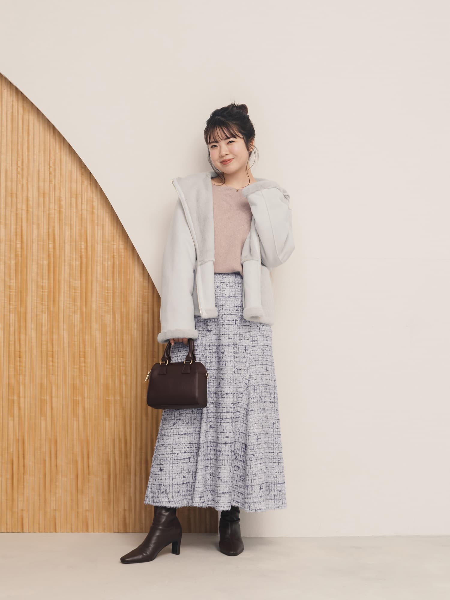 フォックスアンゴラボートネックニット | 小柄・低身長女性向け