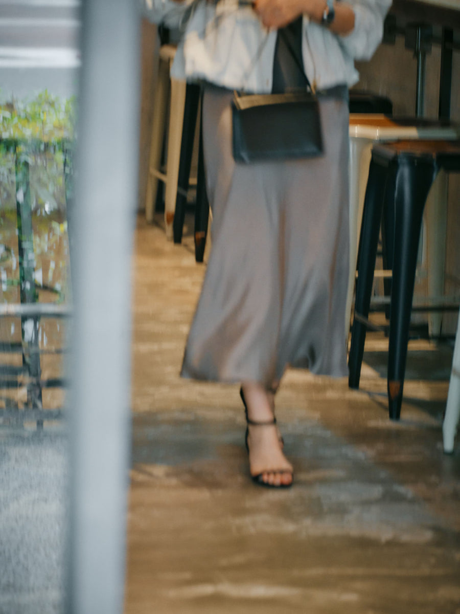 アセテートバックサテンナロースカート-short & regular　[通常]