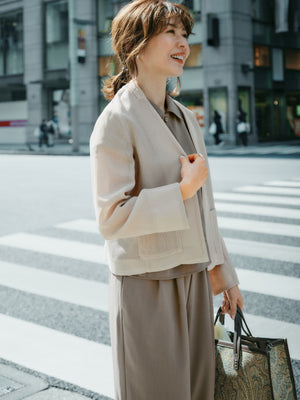 ノーカラーメッシュジャケット　[通常]