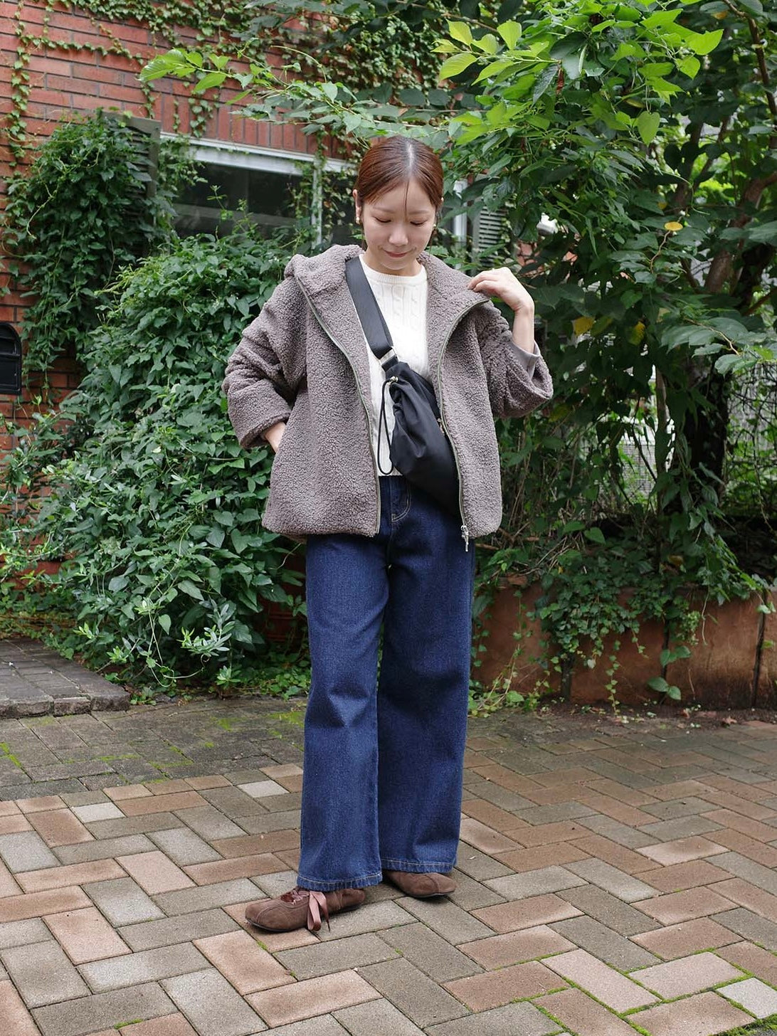 【cahoさんコラボ】フーディージップアップボアブルゾン　[通常]