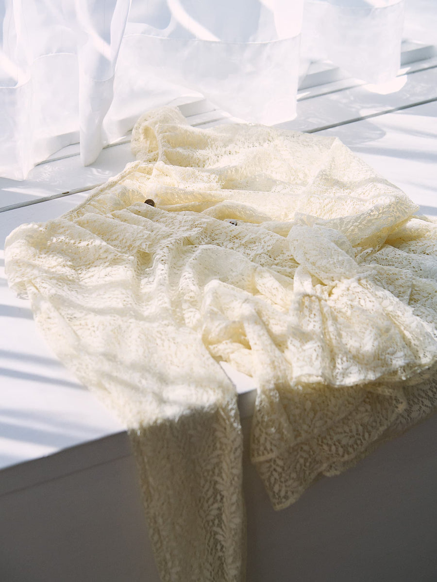 ＜sweet掲載＞リーフレースラッフルブラウス　[通常]