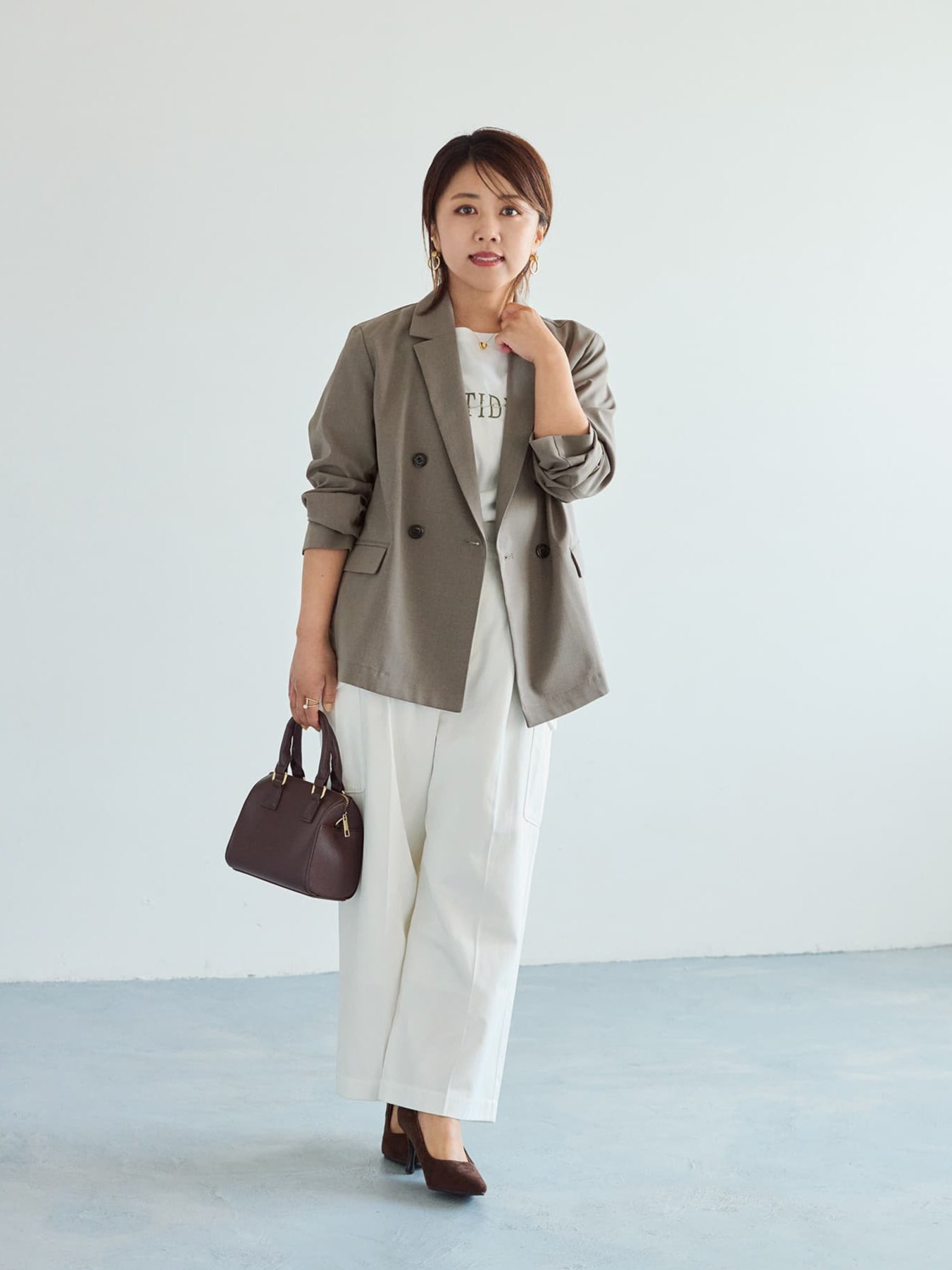 コヒナ　cohina ダブルボタンライトジャケット ダブルボタンライトジャケット | 小柄・低身長女性向け