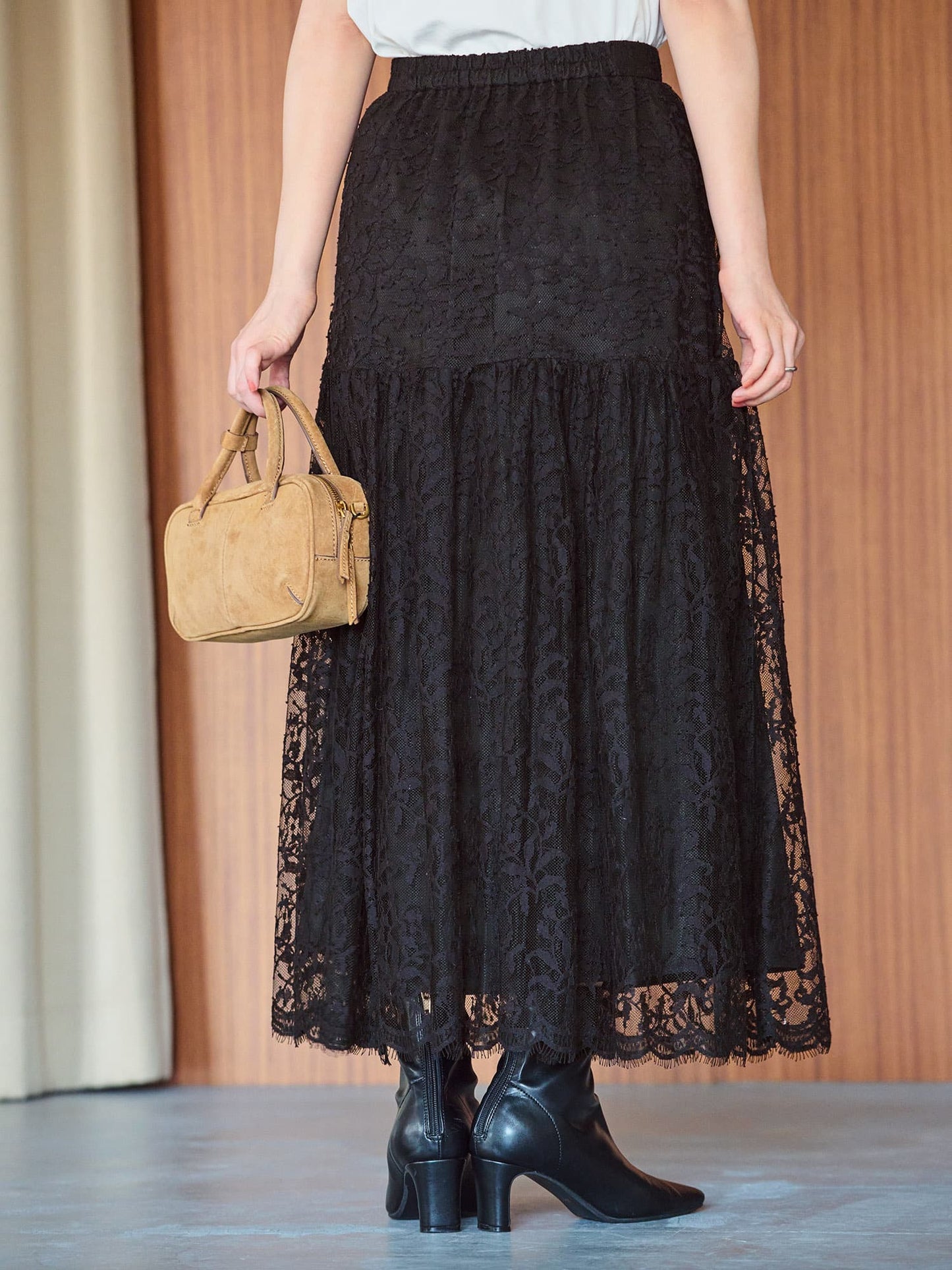 スカラップヘムレーススカート-short & regular　[通常]