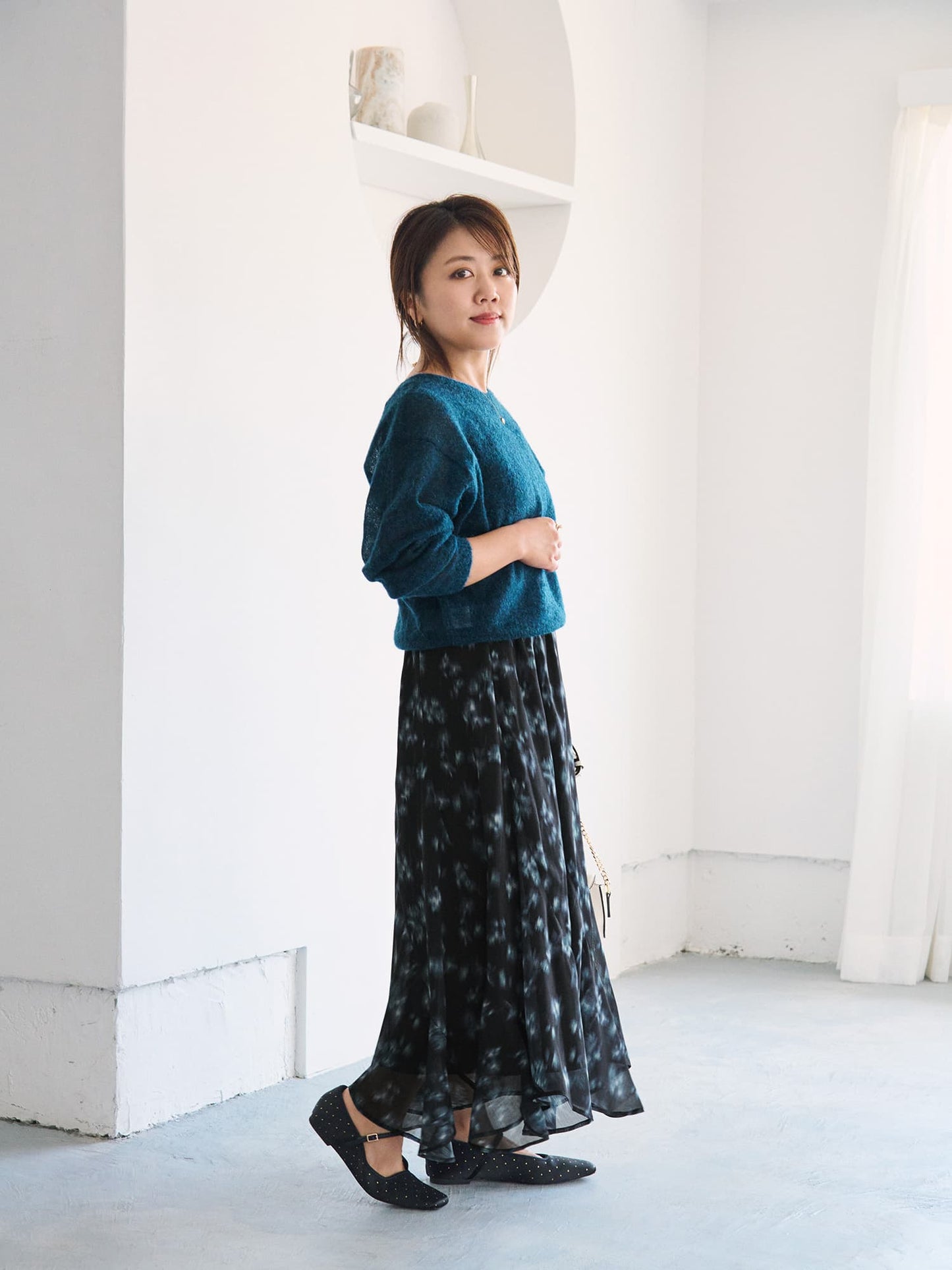 アルパカウール2wayネックニット　[通常]