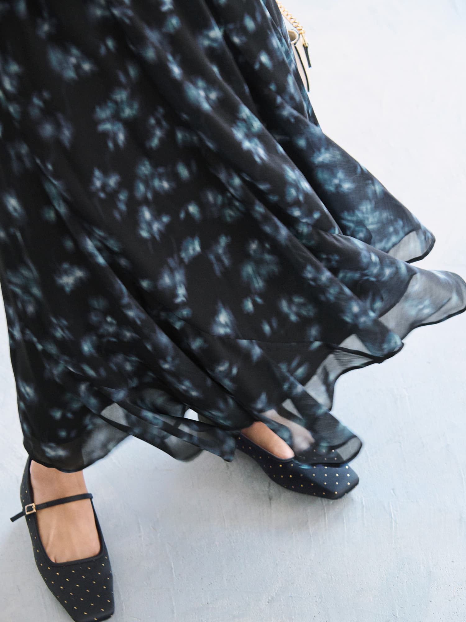 シェードフラワーエスカルゴスカート-short & regular | 小柄・低身長