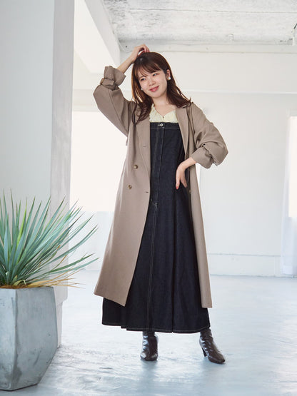 マチフレアデニムジャンパースカート-short & regular　[通常]