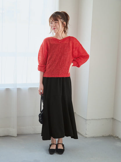 アルパカウール2wayネックニット　[通常]