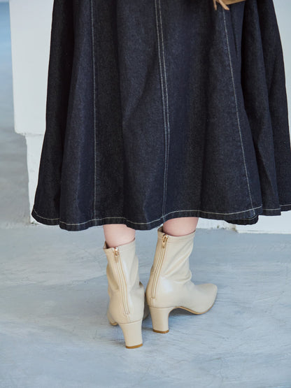 セットバックスクエアトゥショートブーツ　[通常]