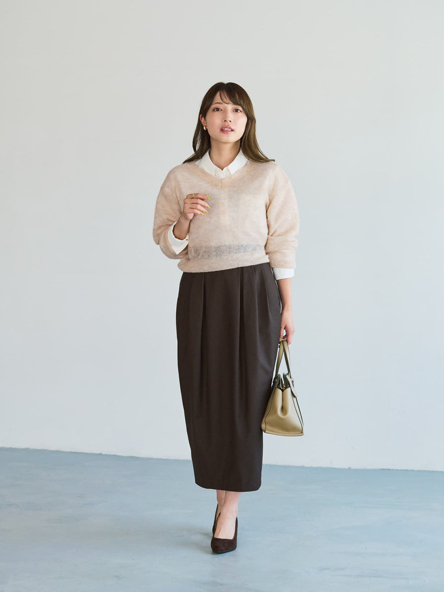 アルパカウール2wayネックニット　[通常]