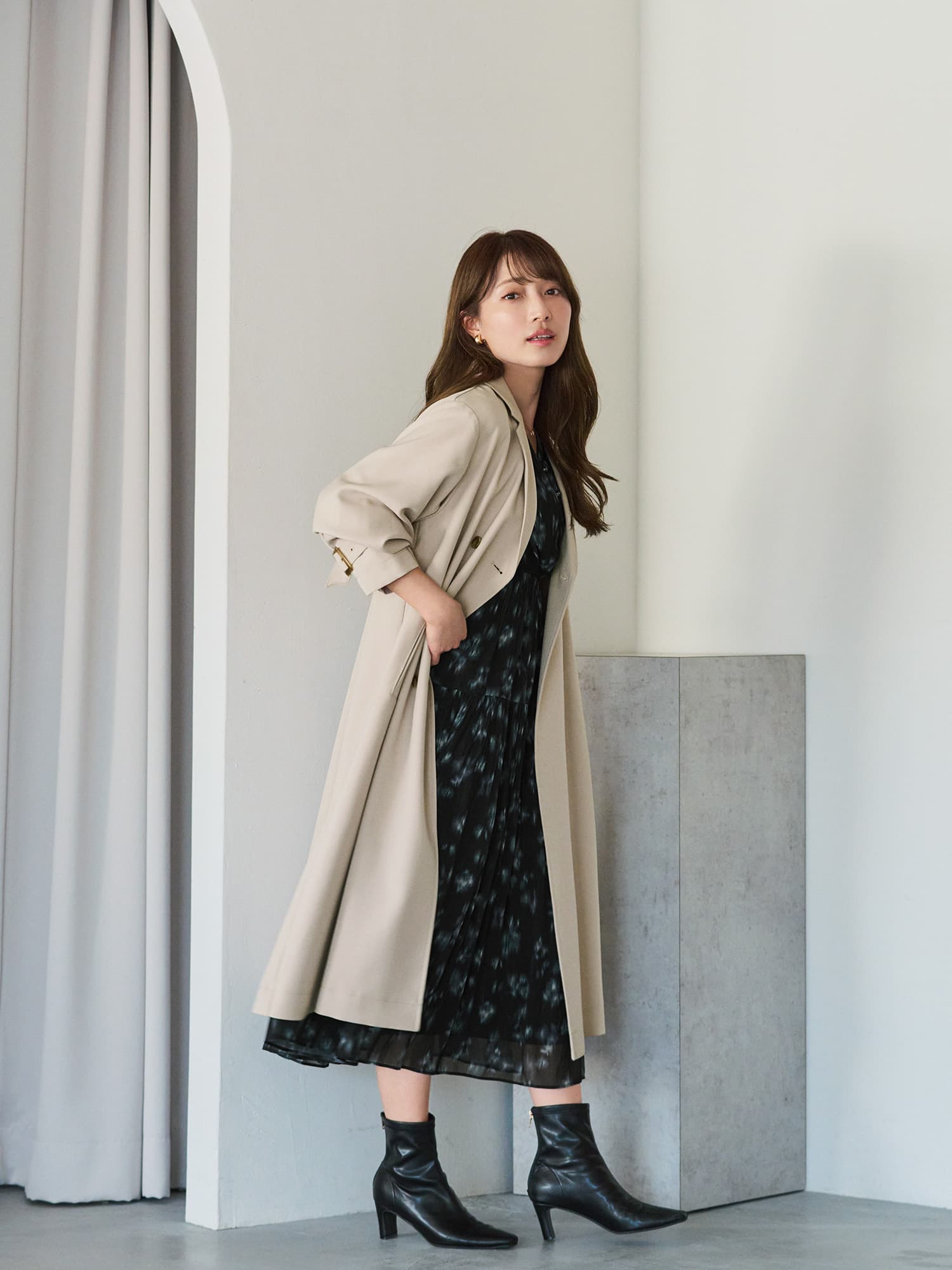 Comoranaページです⋈♡*。゜ シェードフラワープリーツティアードワンピース -short & regular