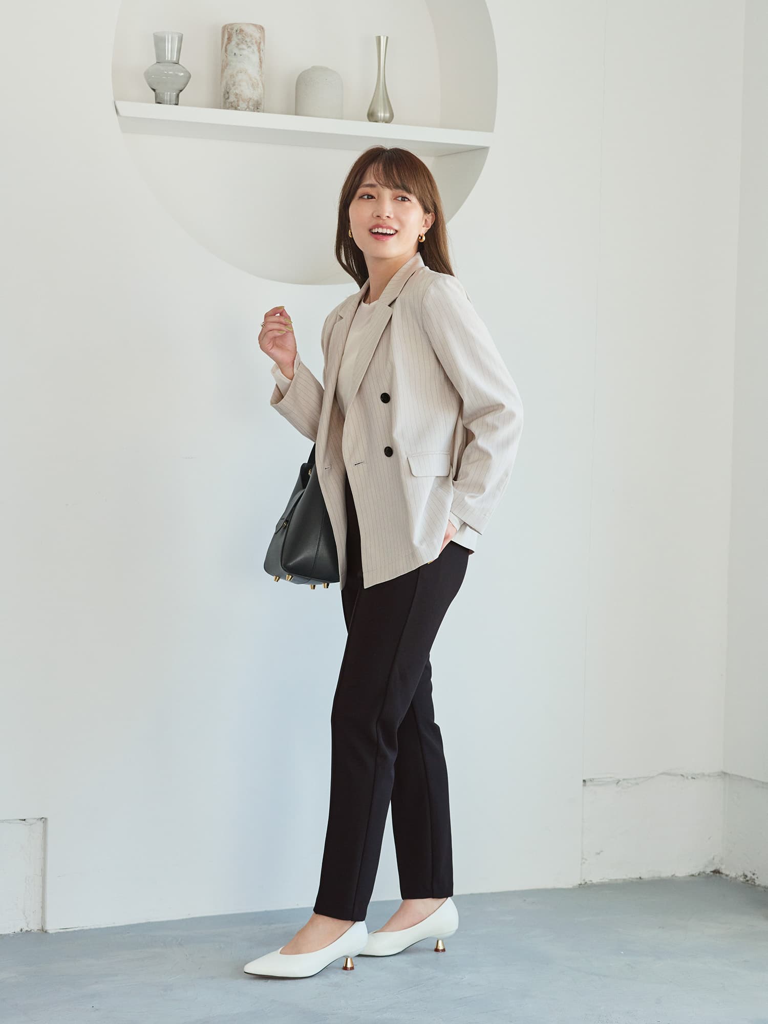 ダブルボタンライトジャケット | 小柄・低身長女性向けファッション