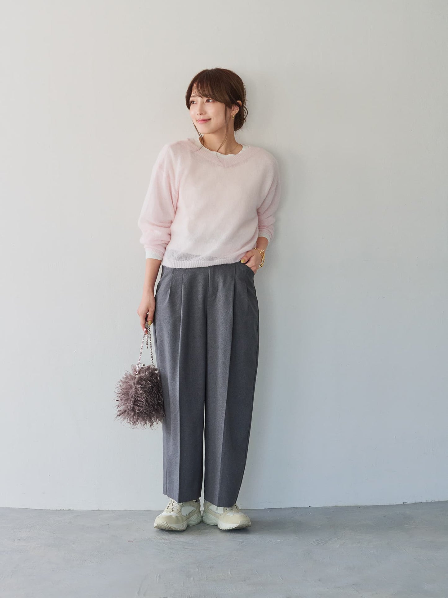 アルパカウール2wayネックニット　[通常]